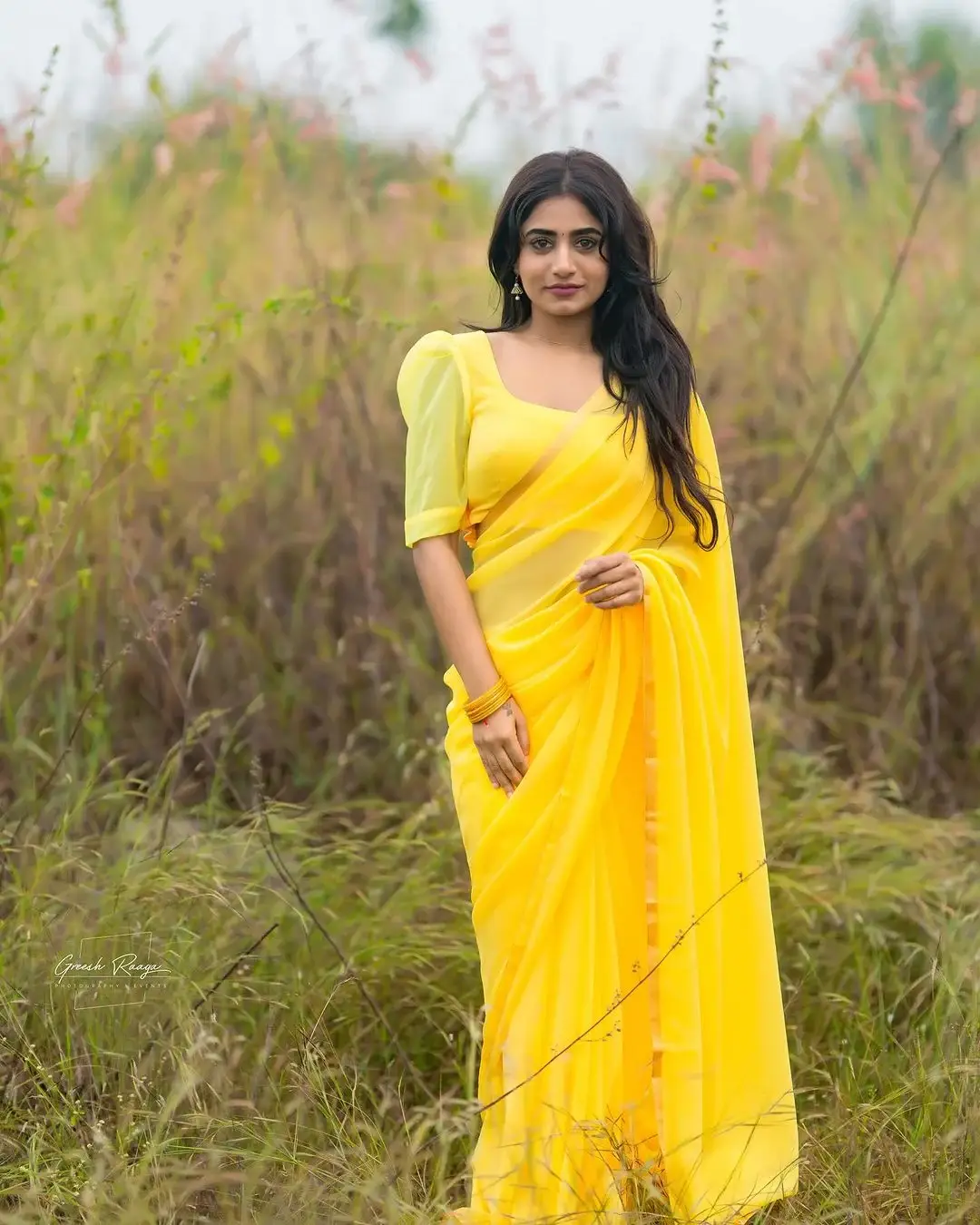 Beautiful Youtube Actress Nayani Pavani In Yellow Saree